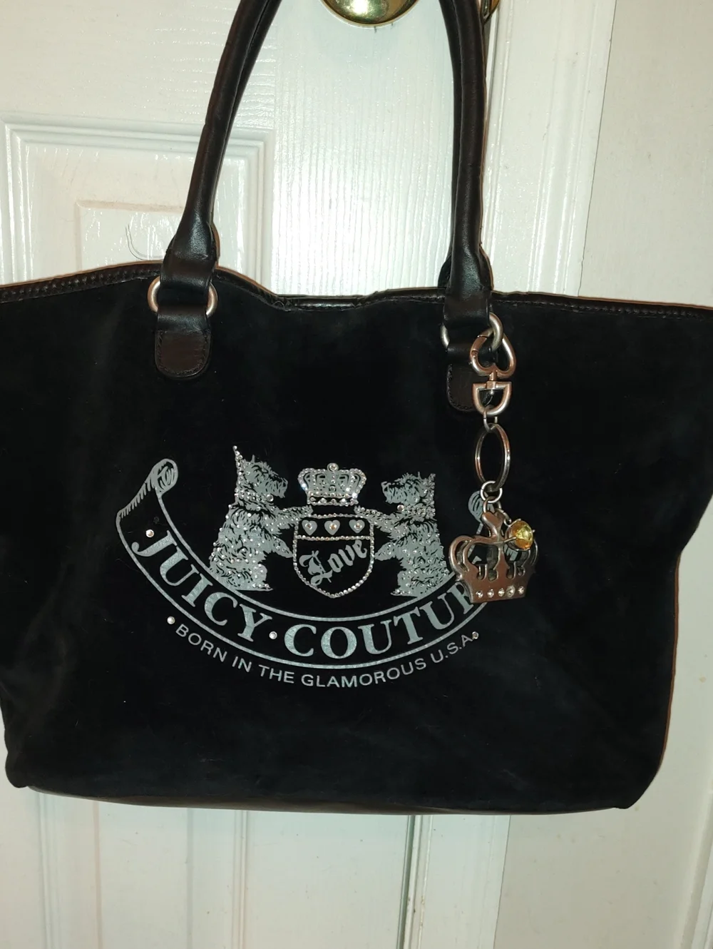 Juicy Couture Vintage Bling SCOTTIE DOGS tote shoulder Purse in great Condition